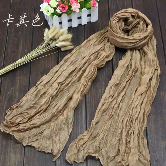 Accessories - ⚡️2 for $15 Khaki Twisted Cotton Linen Scarf